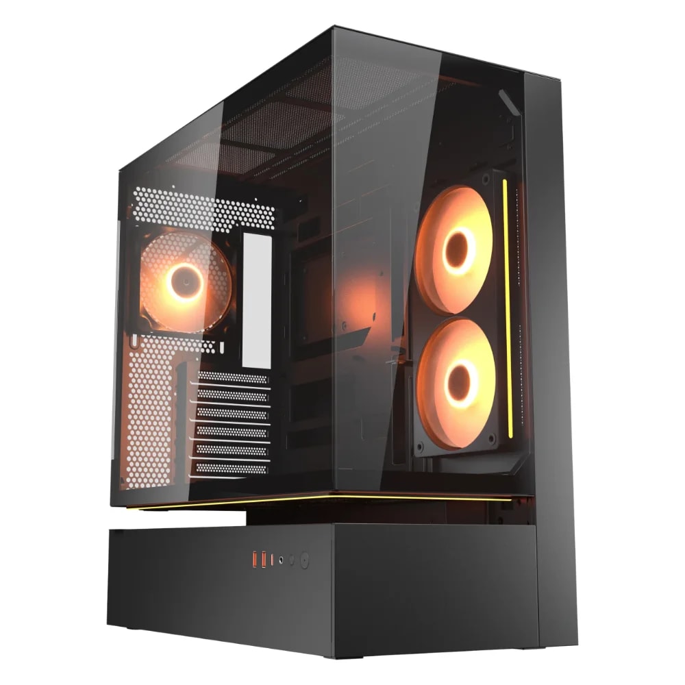 Case Cougar Gamer CFV235 RGB vidrio templado Mid-Tower no incluye fuente de poder negro