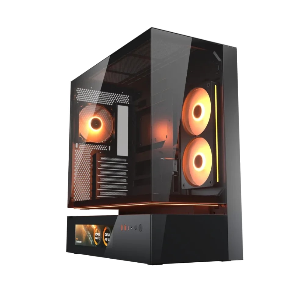 Case Cougar Gamer CFV235 vision RGB vidrio templado Mid-Tower no incluye fuente de poder negro