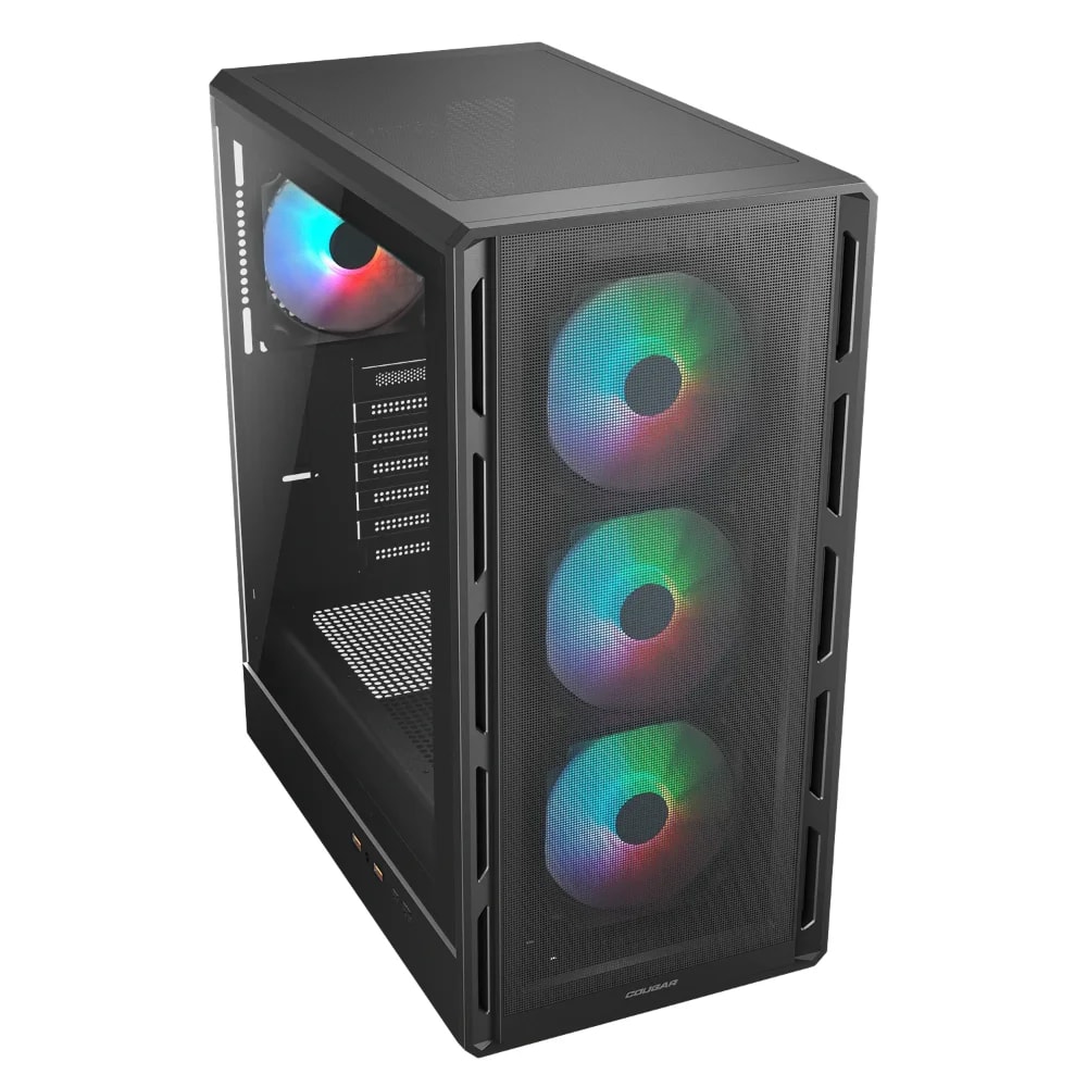 Case Cougar Gamer Airface Pure RGB vidrio templado Mid-Tower no incluye fuente de poder negro