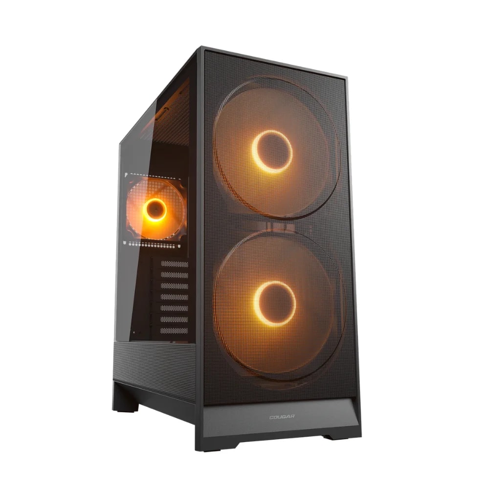 Case Cougar Gamer Airface 180 vidrio templado Mid-Tower no incluye fuente de poder 3 fans negro