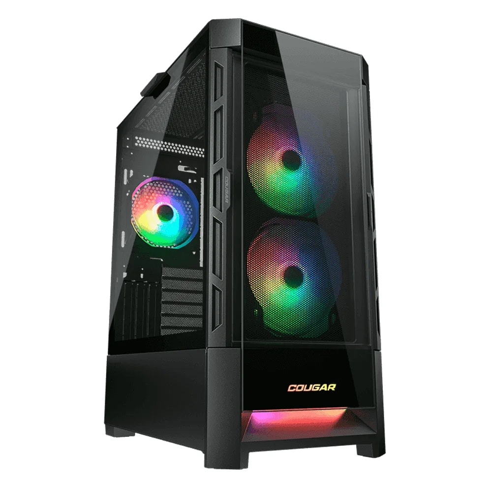 Case Cougar Gamer Duoface RGB vidrio templado Mid-Tower no incluye fuente de poder negro