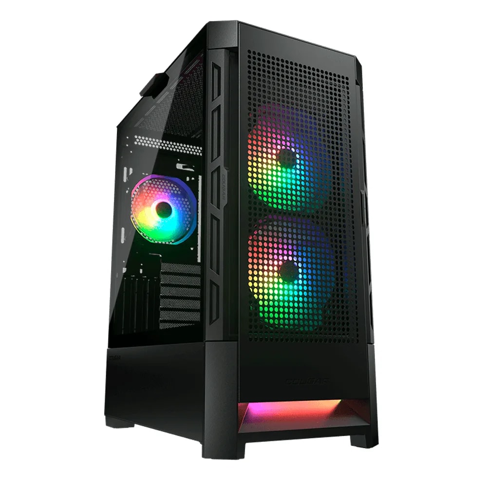 Case Cougar Gamer Airface RGB vidrio templado Mid-Tower no incluye fuente de poder negro