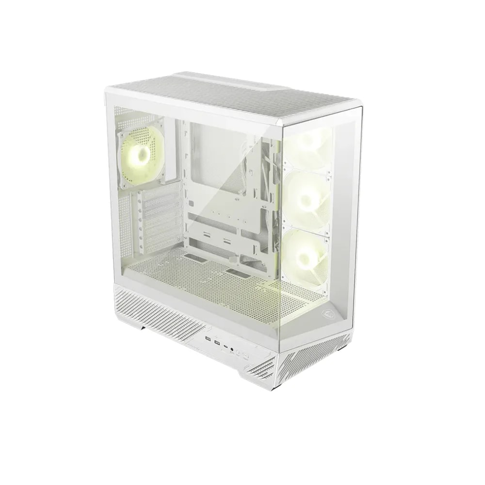 Case MSI MAG PANO 130R PZ aRGB vidrio templado Mid-Tower no incluye fuente de poder 4 fans blanco
