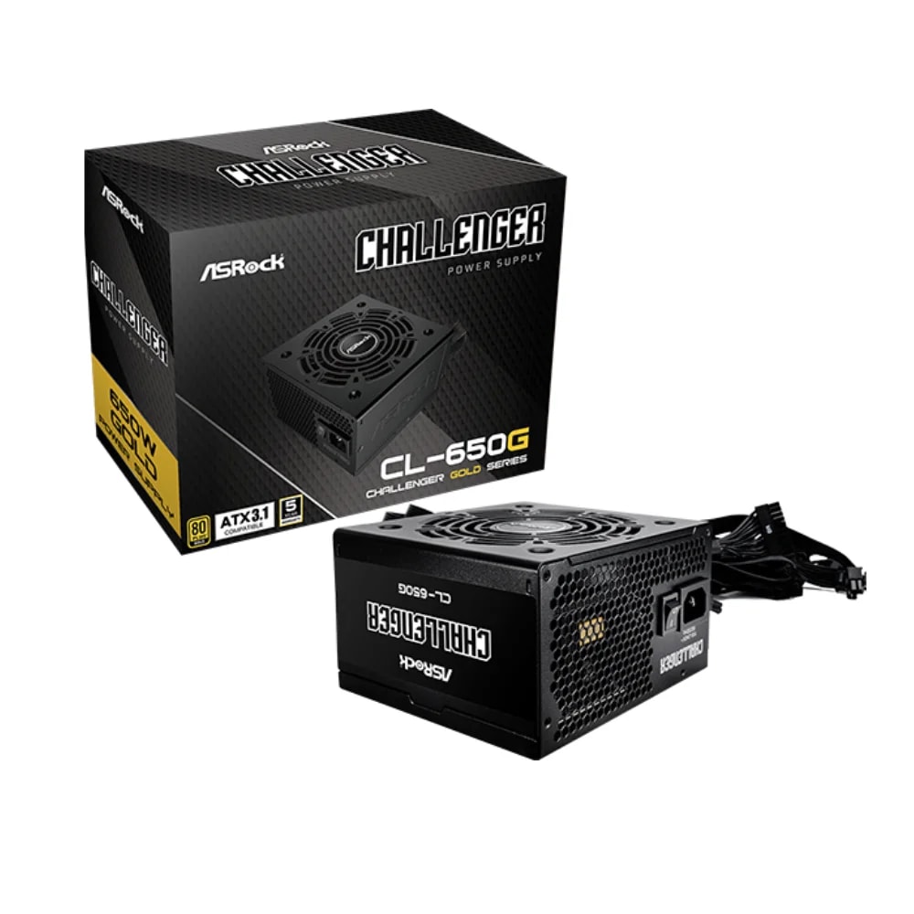 Fuente de poder Asrock Challenger CL-650G 650 watts certificacion 80 plus gold ATX iCool