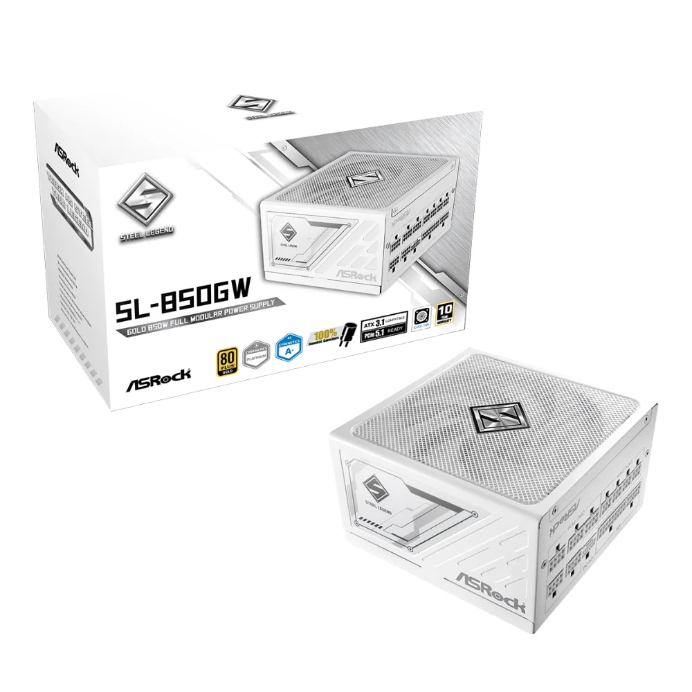 Fuente de poder Asrock Steel Legend SL-850GW 850 watts certificacion 80 plus gold modular ATX