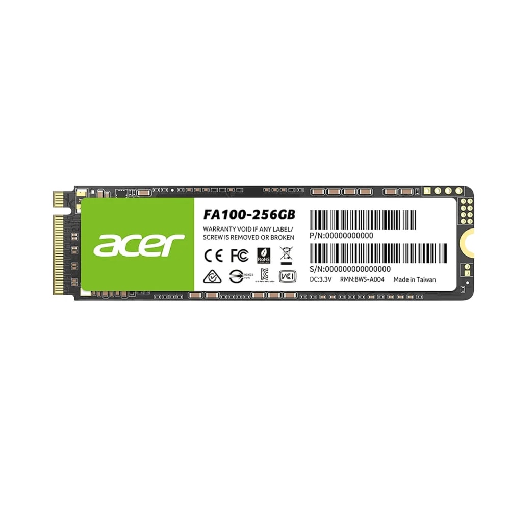 Disco solido Acer FA100 256GB M.2 PCIe NVMe 2280 Gen 3.0 x4 Read 3300MB/s Write 2700 MB/s