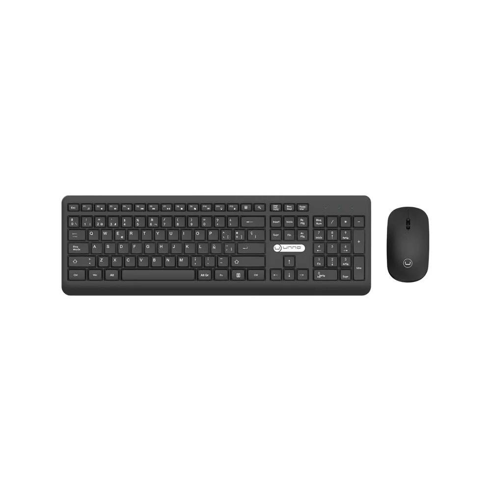 Combo teclado y mouse Unno Tekno KB6742BK Klass inalámbrico