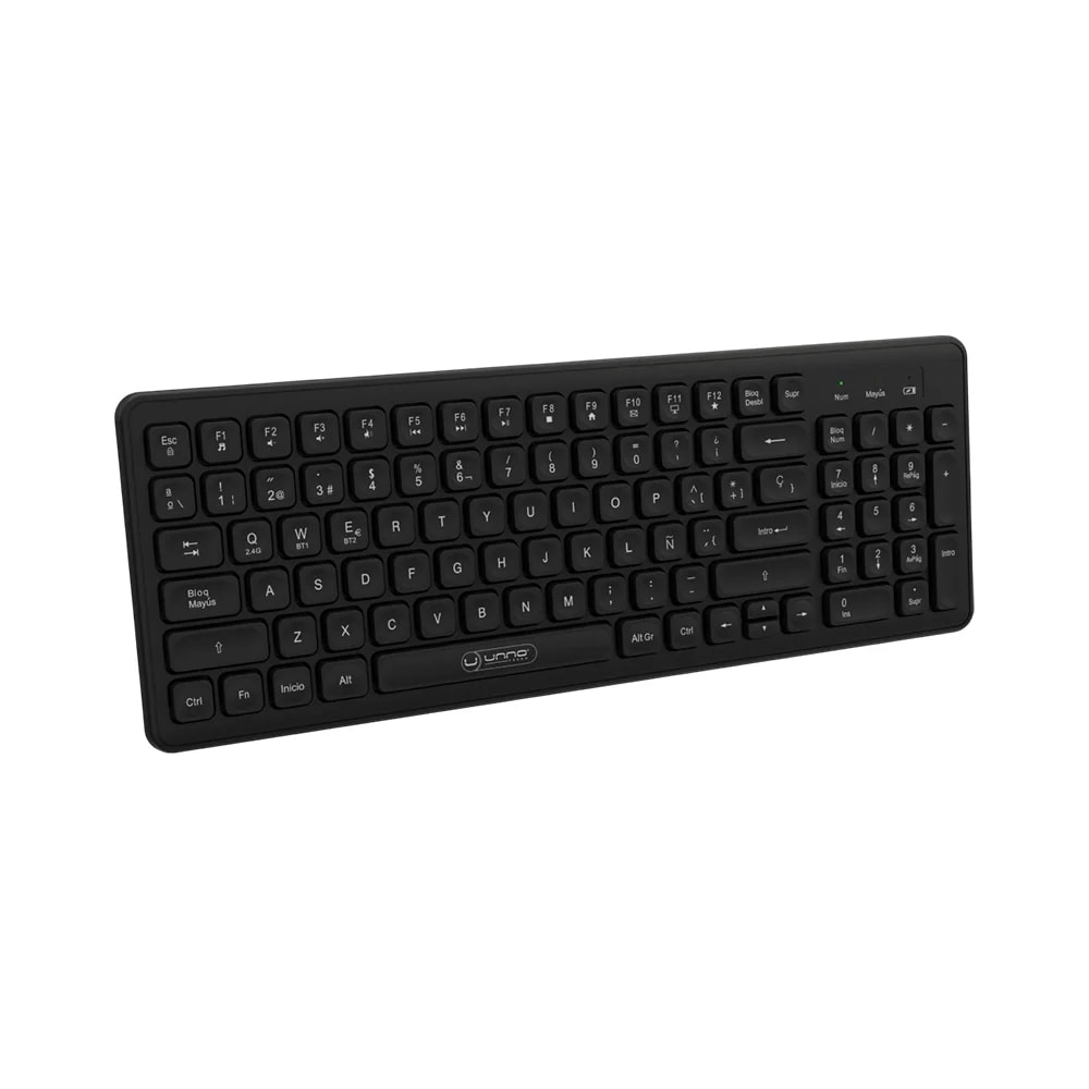 Teclado Unno Tekno KB6761BK Keypro inalámbrico compacto wireless y bluetooth