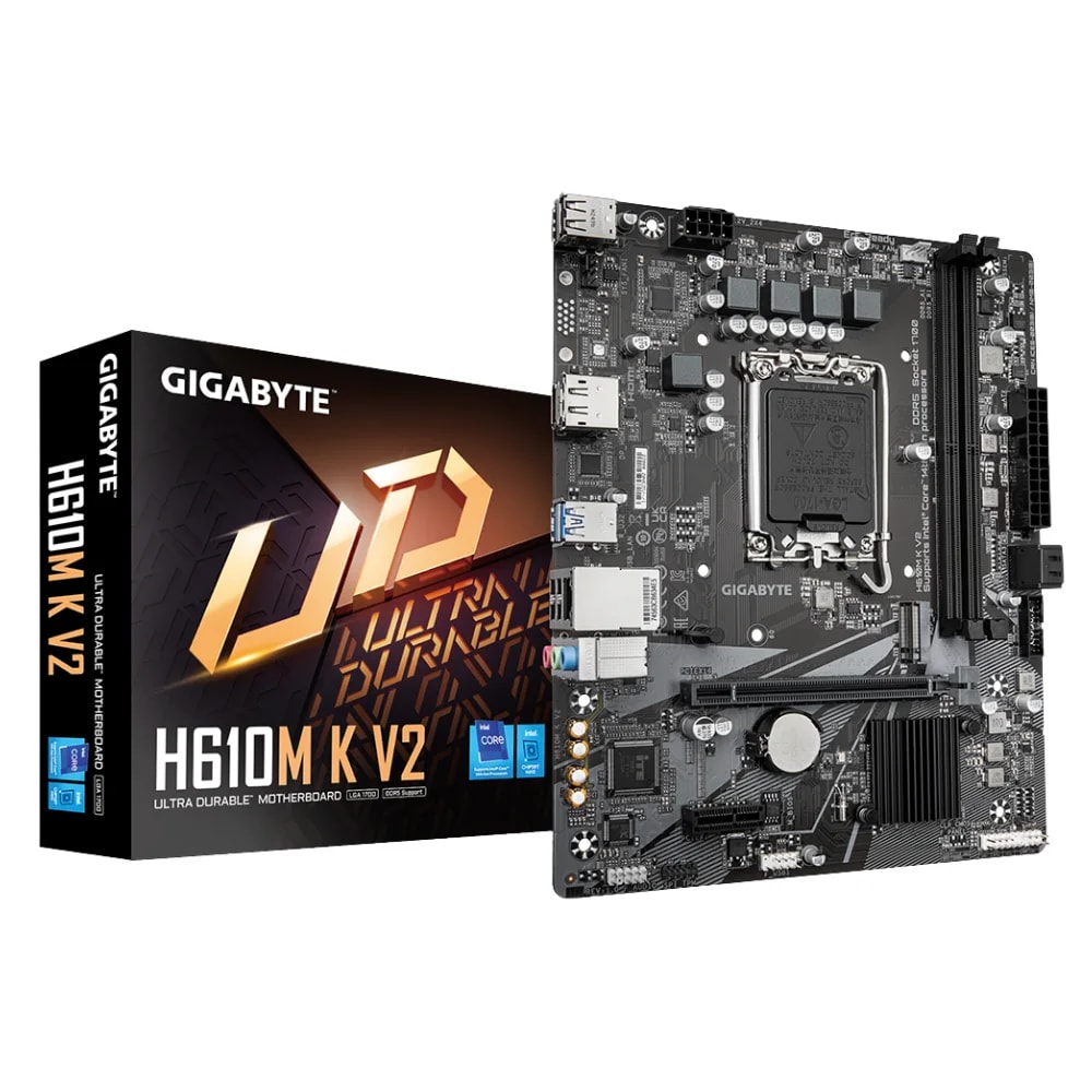 Mainboard Gigabyte H610M K V2 LGA1700 ddr5 2 slots HDMI 10/100/1000 mATX