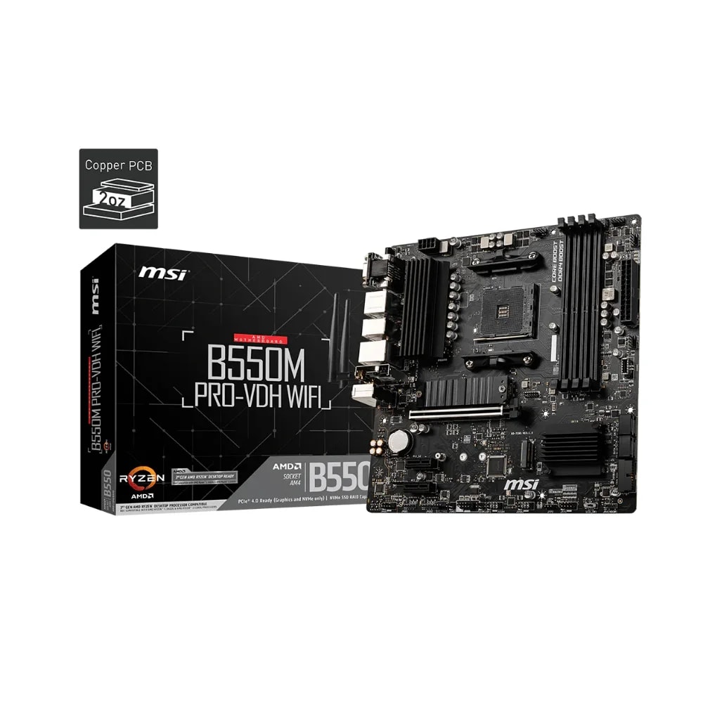 Mainboard MSI B550M GAMING PLUS WIFI6E AM4 ddr4 2 slots HDMI 10/100/1000 WiFi m-ATX