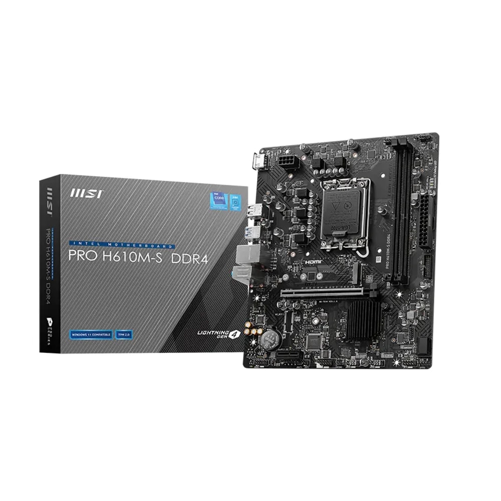 Mainboard MSI PRO H610M-S LGA1700 ddr4 2 slots HDMI 1G Lan mATX