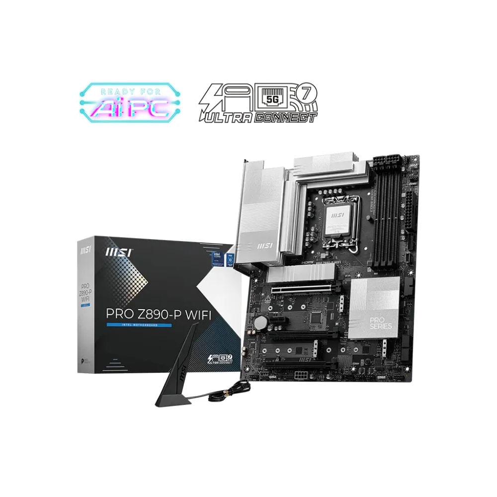 Mainboard MSI PRO Z890-P WiFi LGA1851 ddr5 4 slots HDMI Display port 5Gbps lan WiFi7 mATX