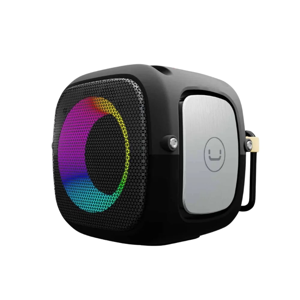 Parlante Unno Tekno SP9214GY Cubi TWS 5 watts radio FM-USB-micro SD RGB resistente al agua