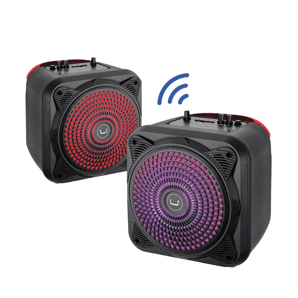 Parlante Unno Tekno SP9356BK Beatbox Karaoke bluetooth1800W (PMPO) radio FM-USB-micro SD RGB TWS