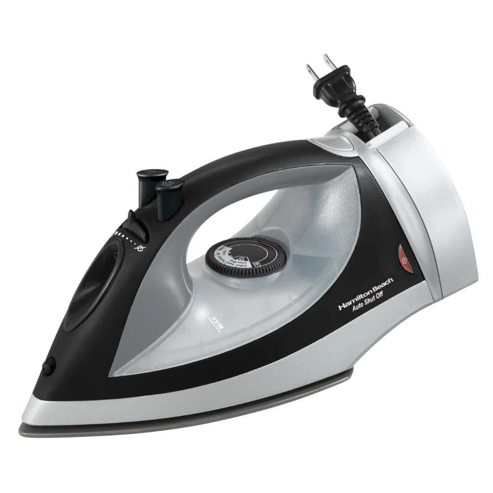 Plancha de ropa Hamilton Beach 14210R antiadherente con cable retráctil negra