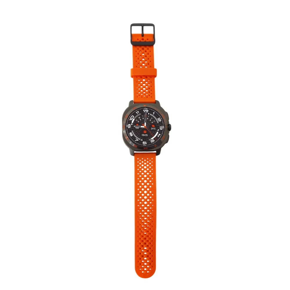 Reloj smart RCA AM32 Traker 1.43″ esfera color grafito con brazalete naranja