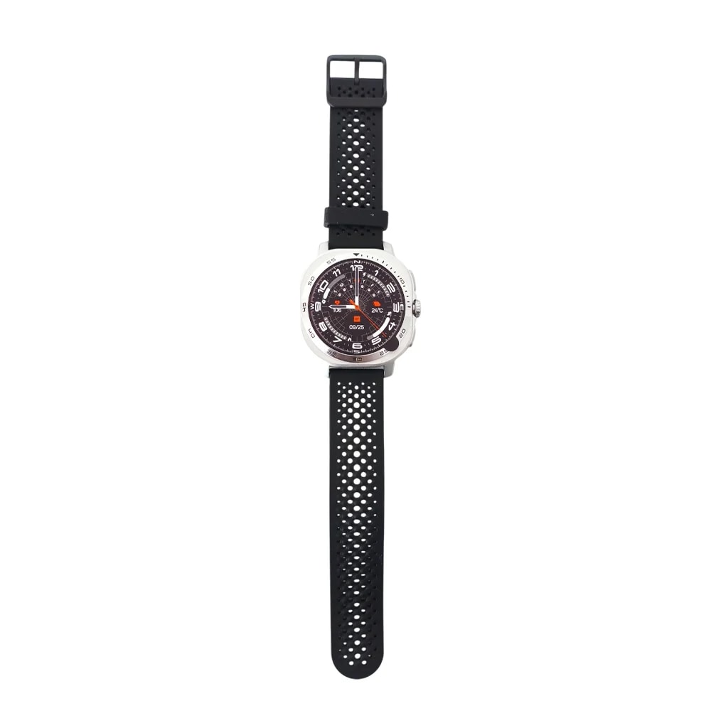 Reloj smart RCA AM32 Traker 1.43″ esfera color plateada con brazalete negro