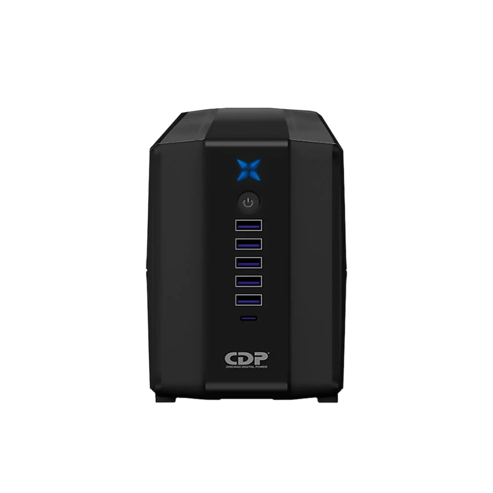 UPS CDP interactivo R-UPR758 750VA / 375W 8 tomas 5 puertos USB tipo A y 1 USB tipo C 120v