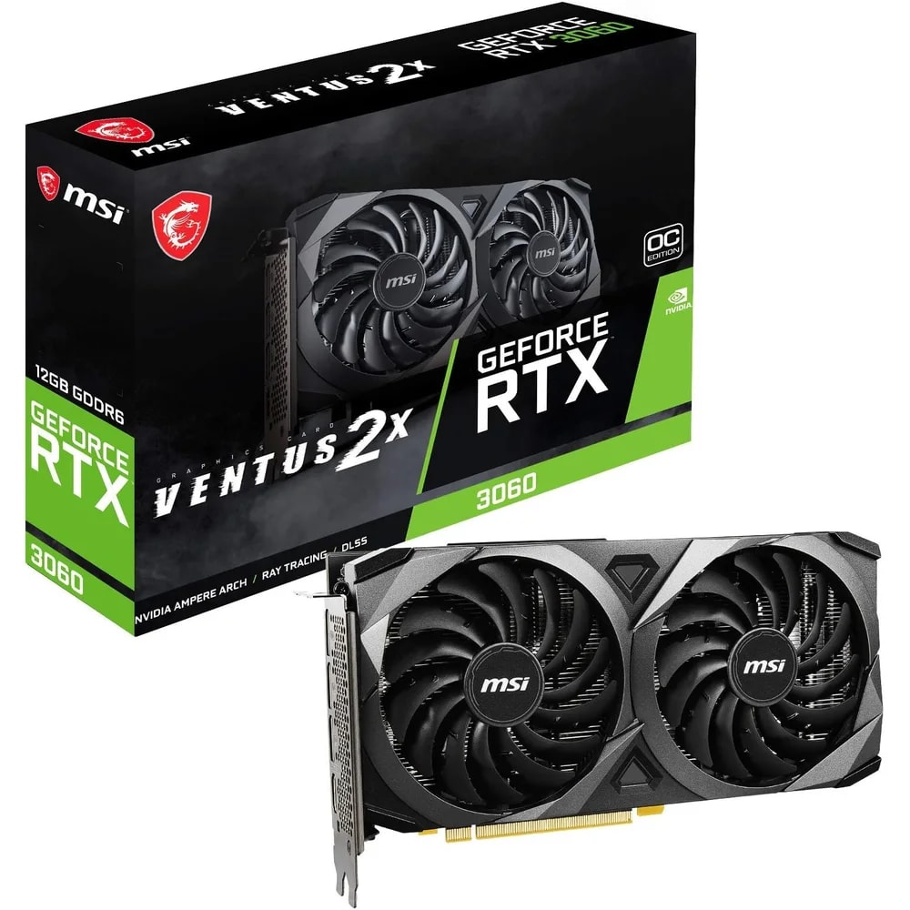 Tarjeta de video MSI GeForce RTX 3060 Ventus 2X 12GB OC GDDR6 Hdmi-DP