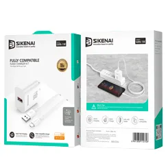 Cargador Sikenai GRN-1M 18W carga rápida con cable Micro USB
