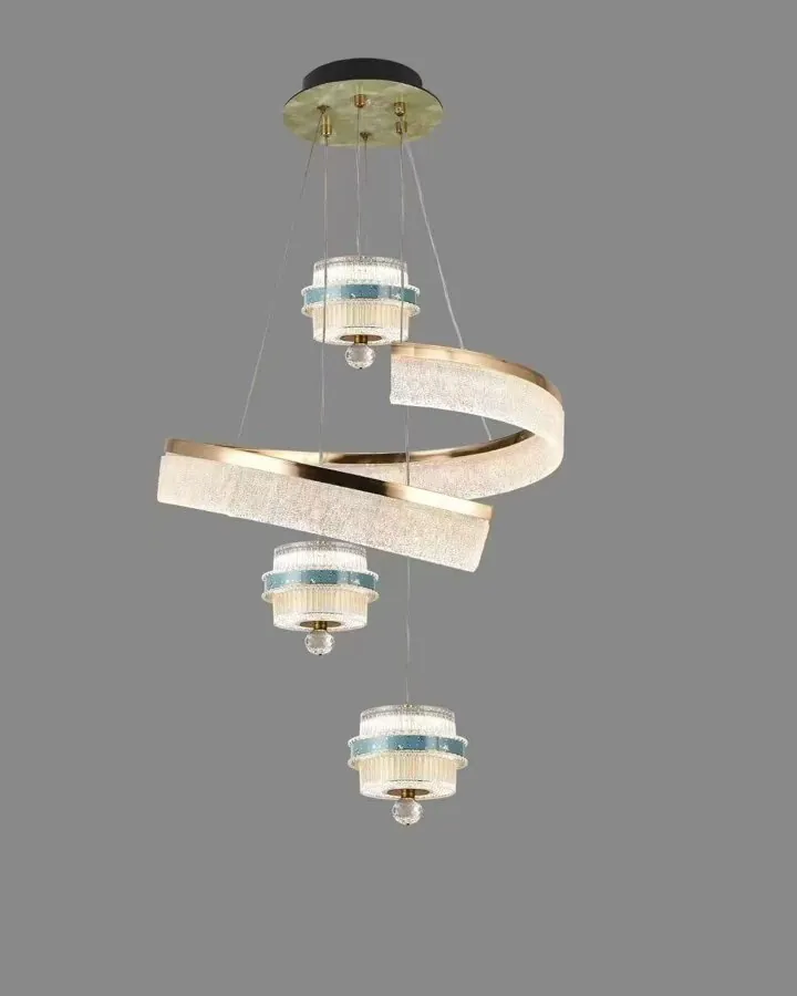 Lámpara Colgante LED en Espiral con Pantallas Cilíndricas