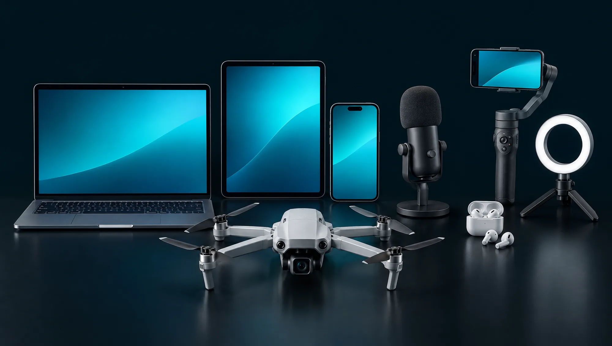 Laptop, tablet, celular, dron, micrófono, gimbal y aro de luz para lives disponibles en Yanz Tecnología