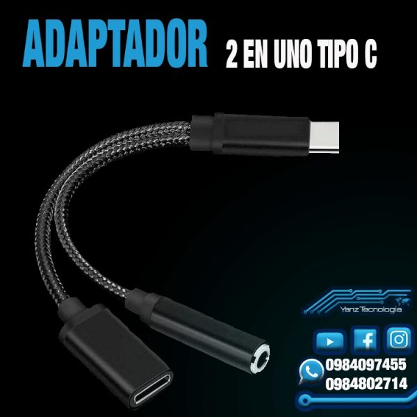 ADAPTADOR 2 EN UNO TIPO C - YANZTECNOLOGÍA